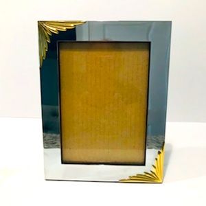 Vintage Elegant Silver and Gold Tone Metal Made in Korea Photo Frame 8.5”-6.5”